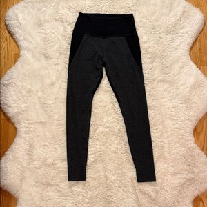 Beyond Yoga Black Leggings with Charcoal Panels